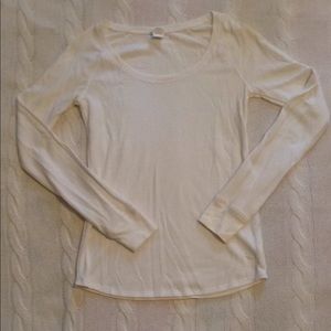Ivory PINK waffle knit thermal